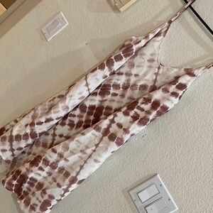 White and beige Sun dress with white under slip